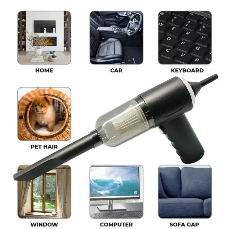 3-in-1 Portable Car Vacuum Cleaner – High Power Suction, Air Blower & Tire Inflator | Wireless Handheld Car Cleaning Tool