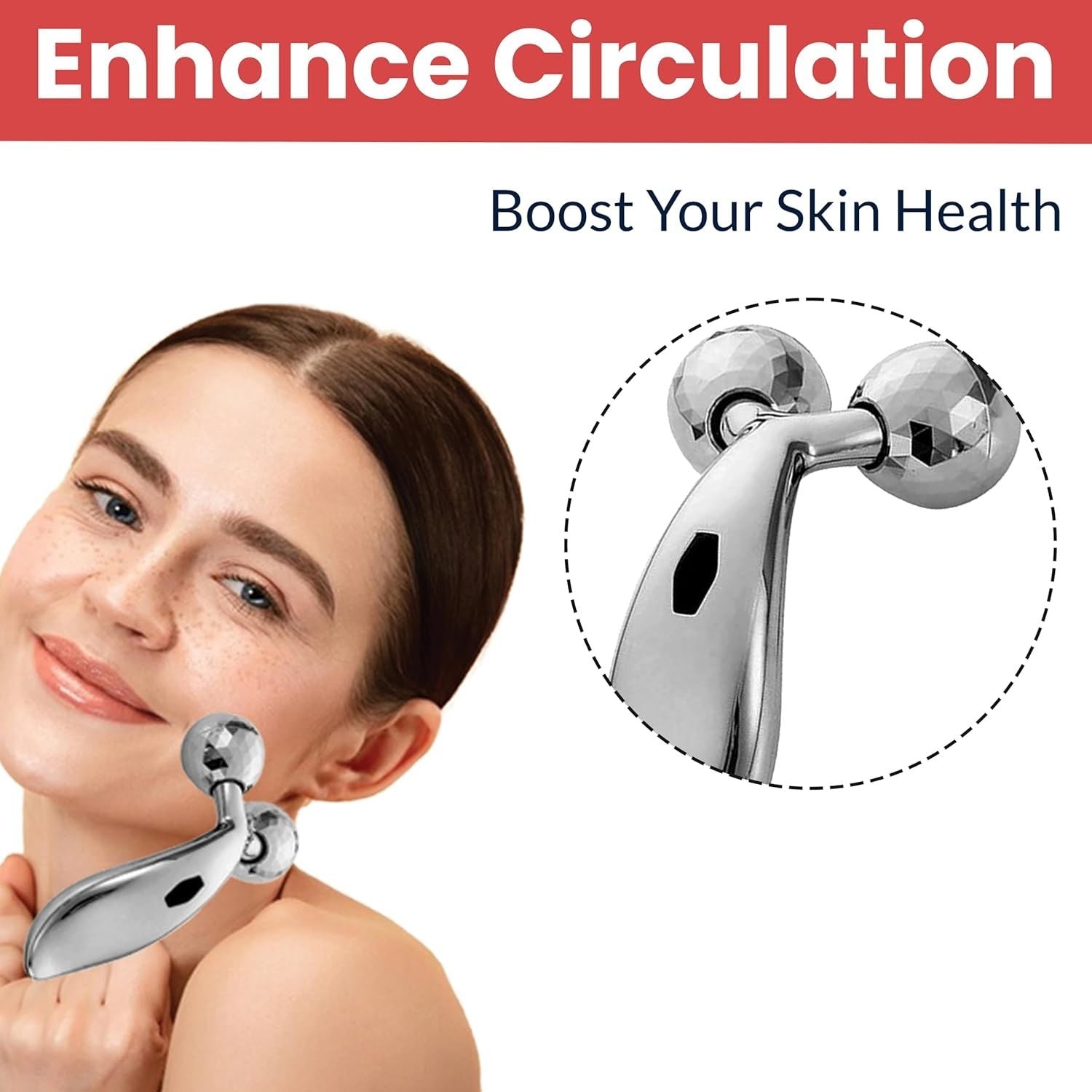 3D Face Massager Roller – Manual Facial & Body Massage Tool for Glowing Skin