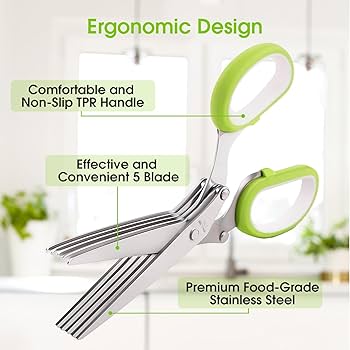 β
 5-Layer Herb Scissors β Stainless Steel Vegetable Cutter for Fast Chopping