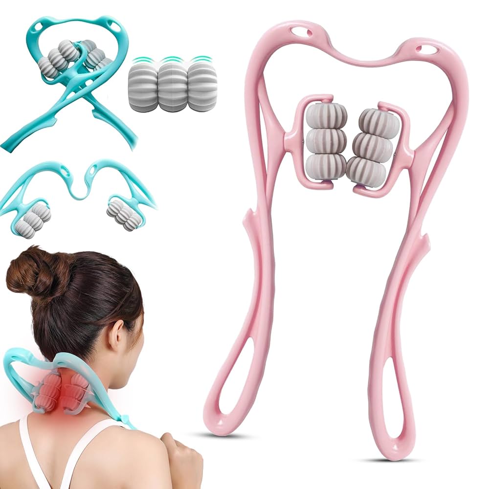 6-Wheel Deep Tissue Neck & Shoulder Massager – Cervical & Spine Relief