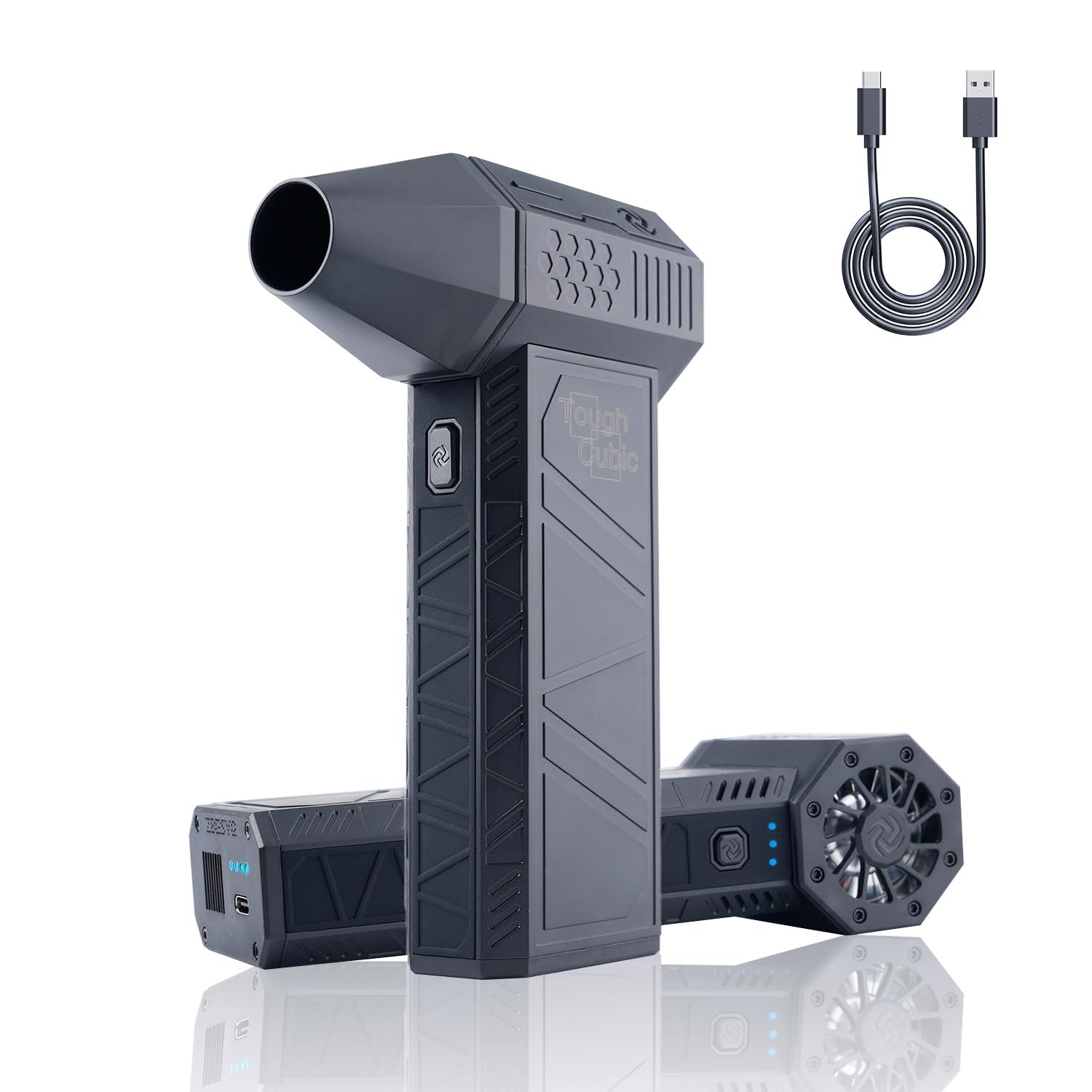 130000 RPM Mini Jet Fan with Flashlight – USB Rechargeable Air Blower
