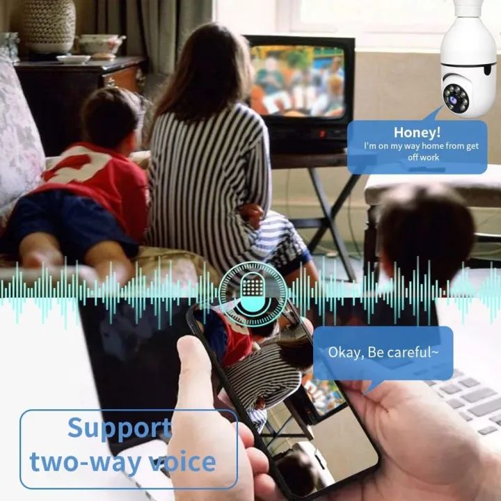 π 1080P WiFi Bulb Camera | Smart 360Β° CCTV | Night Vision & Motion Detection