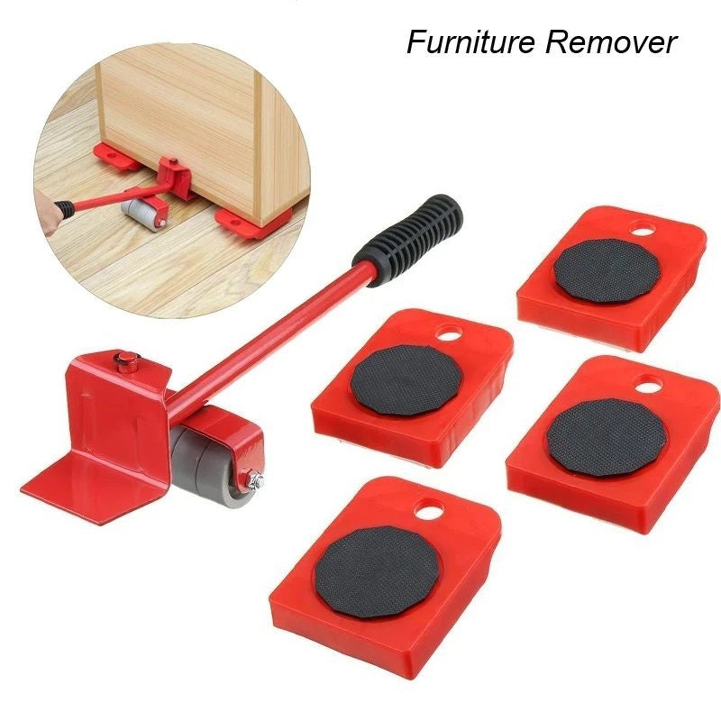 Furniture Lifter & Mover Tool Set β Heavy Appliance Roller with 4 Sliders & 1 Lift Bar