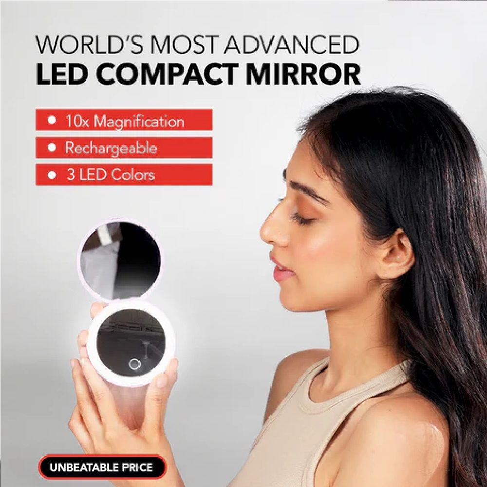 LED Pocket Mirror β Rechargeable Compact Lighted Makeup Mirror