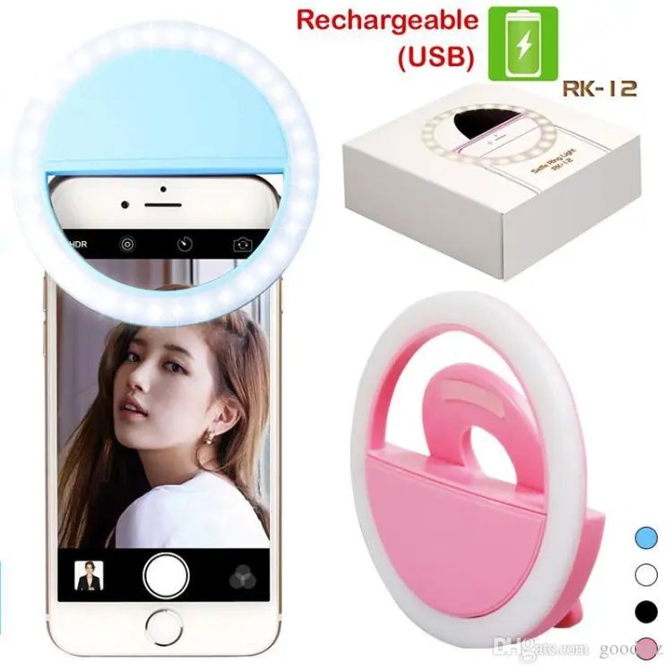 Portable Mobile Selfie Ring Light – Rechargeable LED Clip-On Ring with Flash Modes & Brightness Control for TikTok, Photography & Video Calls