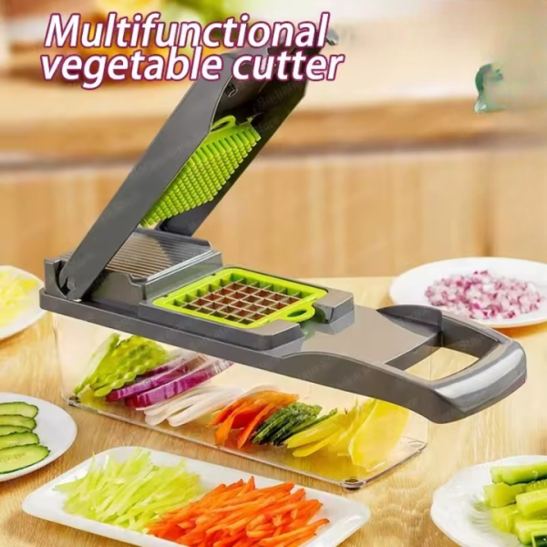 Multifunctional Vegetable Slicer & Chopper β 7-in-1 Cutter, Grater & Shredder with Basket