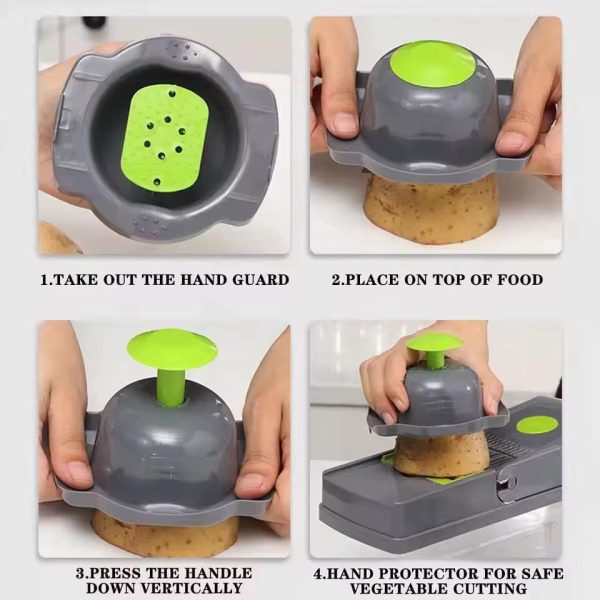 Multifunctional Vegetable Slicer & Chopper β 7-in-1 Cutter, Grater & Shredder with Basket