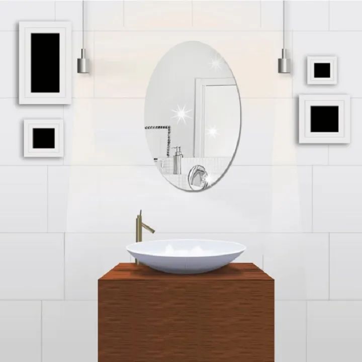 Custom Size Oval Wall Mirror Sticker β Modern Self Acrylic Home Decoration"