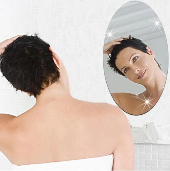 Custom Size Oval Wall Mirror Sticker β Modern Self Acrylic Home Decoration"
