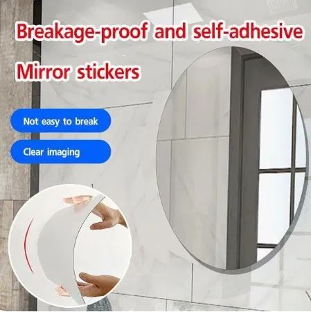 Custom Size Oval Wall Mirror Sticker β Modern Self Acrylic Home Decoration"