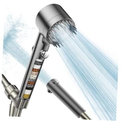 **3-Mode High Pressure Shower Head with Massage Brush β Rain & Spray Settings**