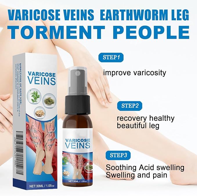 Vein Healing Varicose Veins Treatment Spray – Cooling Soothing Leg Relief & Skin Care Spray