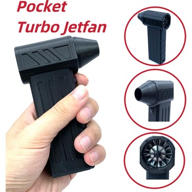 130000 RPM Mini Jet Fan with Flashlight – USB Rechargeable Air Blower