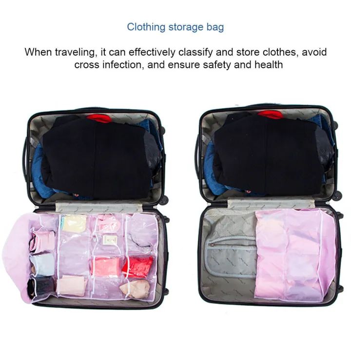 Multi-Pocket Wardrobe Organizer – Clear Hanging Bag with 16 Grids