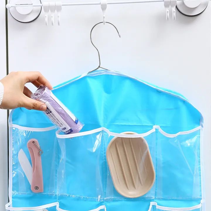 Multi-Pocket Wardrobe Organizer – Clear Hanging Bag with 16 Grids