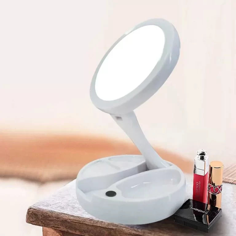10X LED Makeup Mirror - Portable Lighted Magnifying Mirror