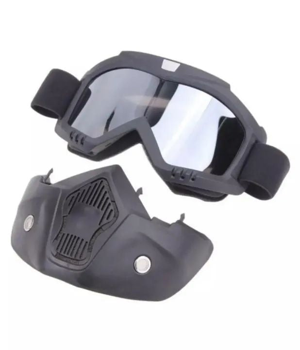 2 In 1 Bike Detachable Helmet Goggles Mask Blue Mercury