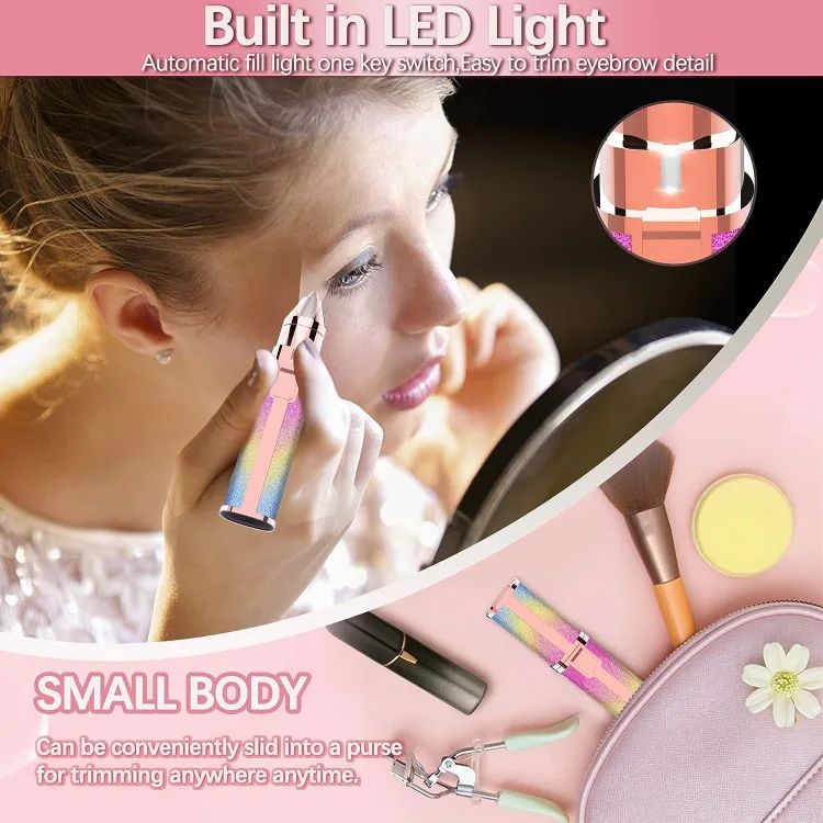 2-in-1 Electric Eyebrow Trimmer & Facial Hair Remover – Rechargeable Painless Shaver for Women