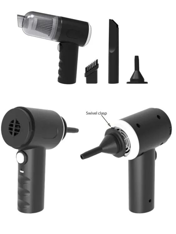 3-in-1 Portable Car Vacuum Cleaner – High Power Suction, Air Blower & Tire Inflator | Wireless Handheld Car Cleaning Tool