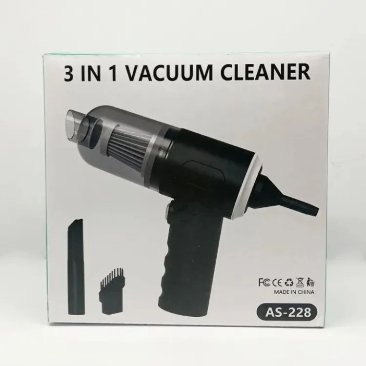 3-in-1 Portable Car Vacuum Cleaner – High Power Suction, Air Blower & Tire Inflator | Wireless Handheld Car Cleaning Tool