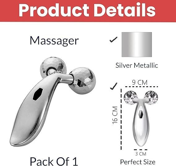 3D Face Massager Roller – Manual Facial & Body Massage Tool for Glowing Skin