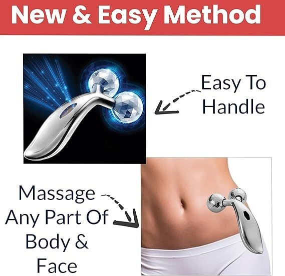 3D Face Massager Roller – Manual Facial & Body Massage Tool for Glowing Skin