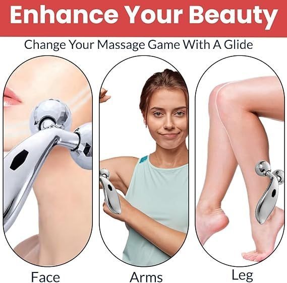 3D Face Massager Roller – Manual Facial & Body Massage Tool for Glowing Skin