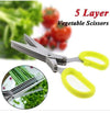 ✅ 5-Layer Herb Scissors – Stainless Steel Vegetable Cutter for Fast Chopping