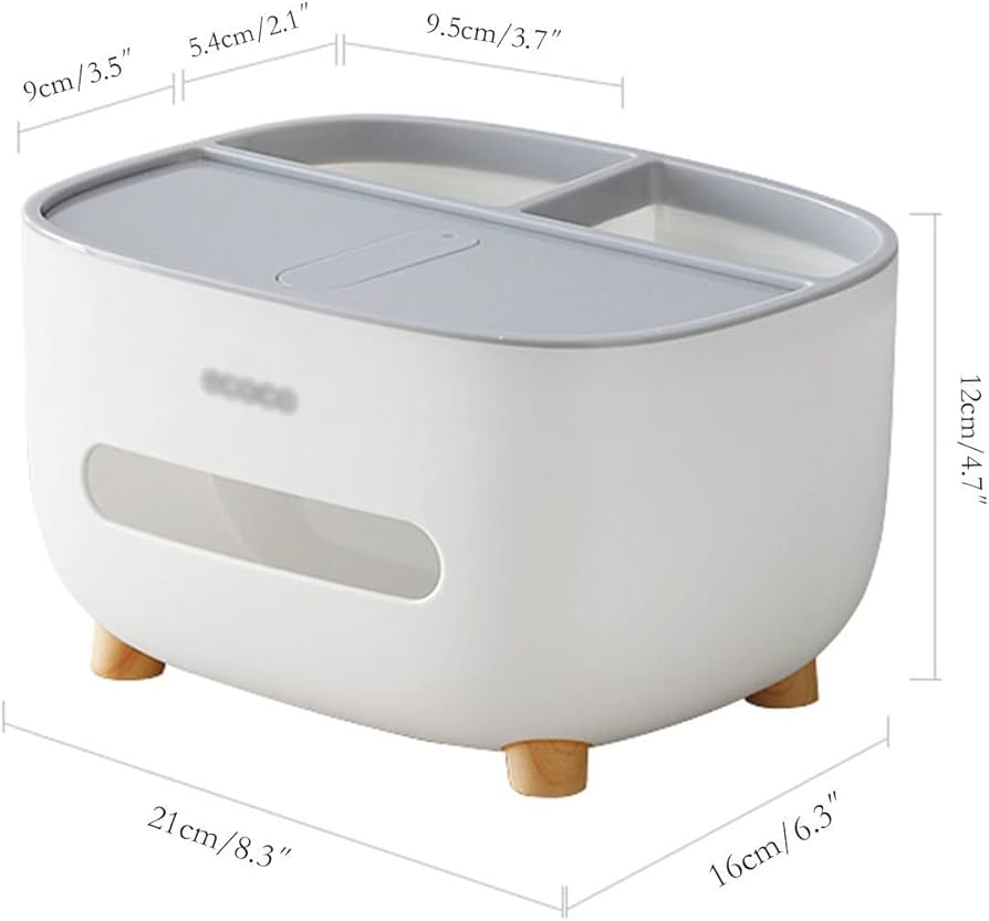 "ECOCO Multi-Functional Desk Organizer – Remote Control Holder, Tissue Box & Cosmetic Storage Case with Suction Base"