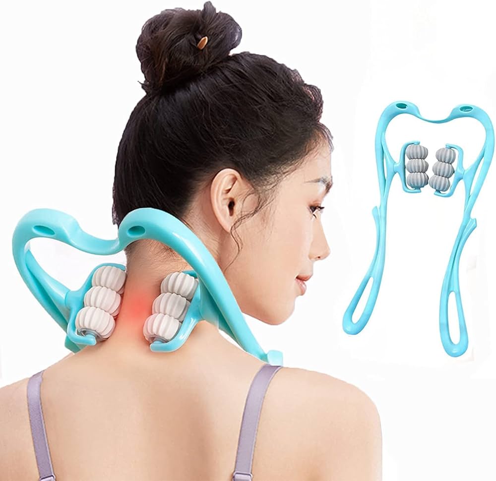 6-Wheel Deep Tissue Neck & Shoulder Massager – Cervical & Spine Relief