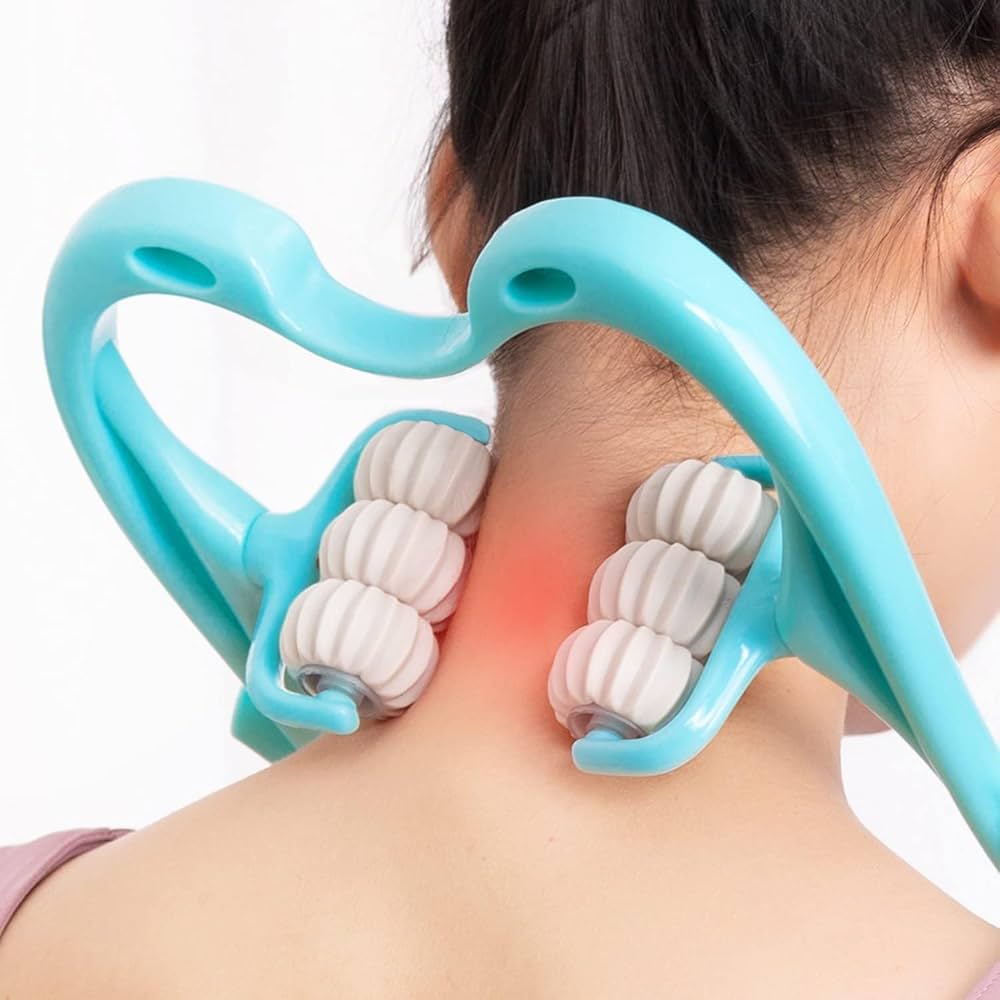 6-Wheel Deep Tissue Neck & Shoulder Massager – Cervical & Spine Relief