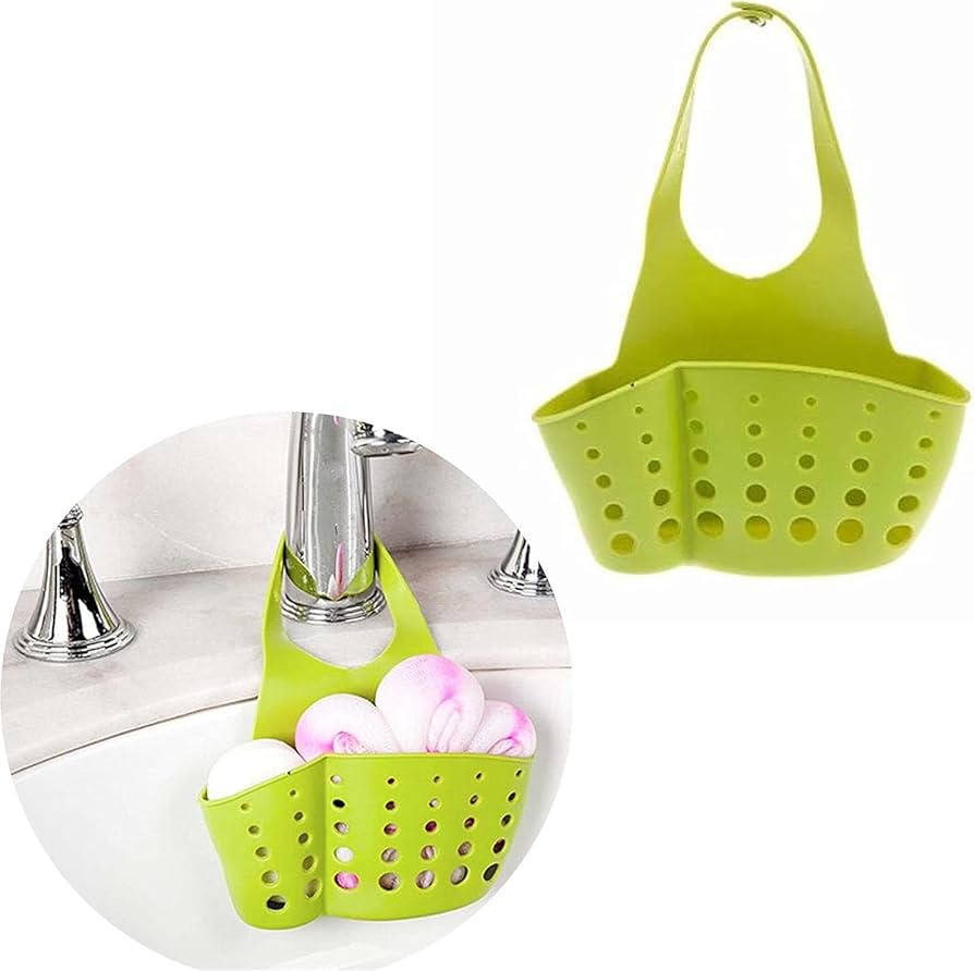 Corner Sink Basket – Dishcloth, Sponge & Soap Holder for Kitchen/Bathroom