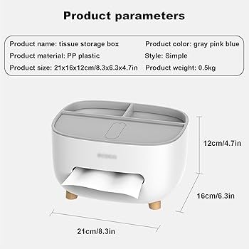 "ECOCO Multi-Functional Desk Organizer – Remote Control Holder, Tissue Box & Cosmetic Storage Case with Suction Base"