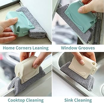 Window Groove Cleaning Brush  Portable Slot Cleaner for Tracks & Corners