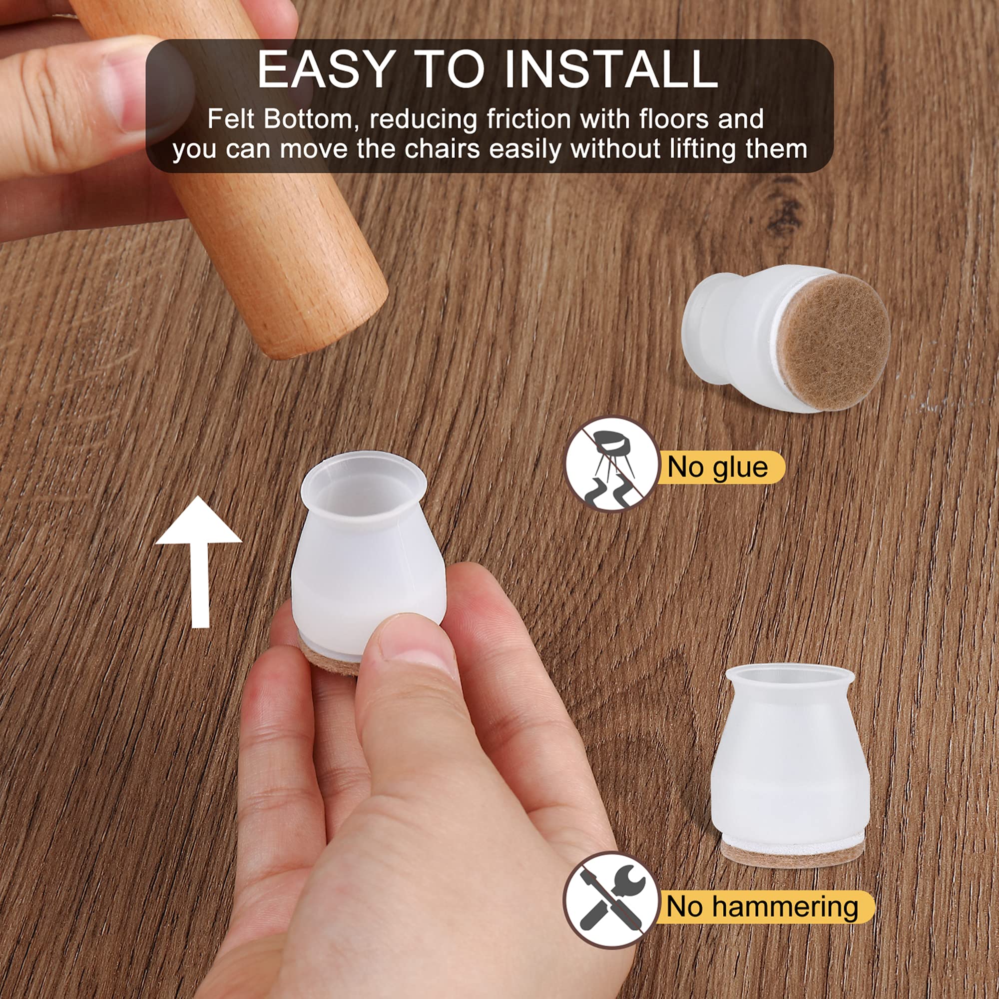 Soft Silicone Chair Leg Caps – Anti-Scratch, Noise-Reducing Protectors