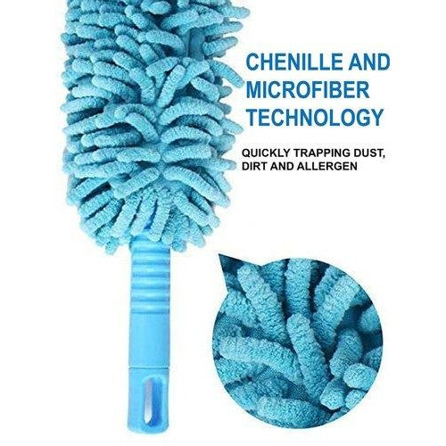 Flexible Microfiber Fan Duster with Long Handle – Ceiling & Home Cleaning Brush