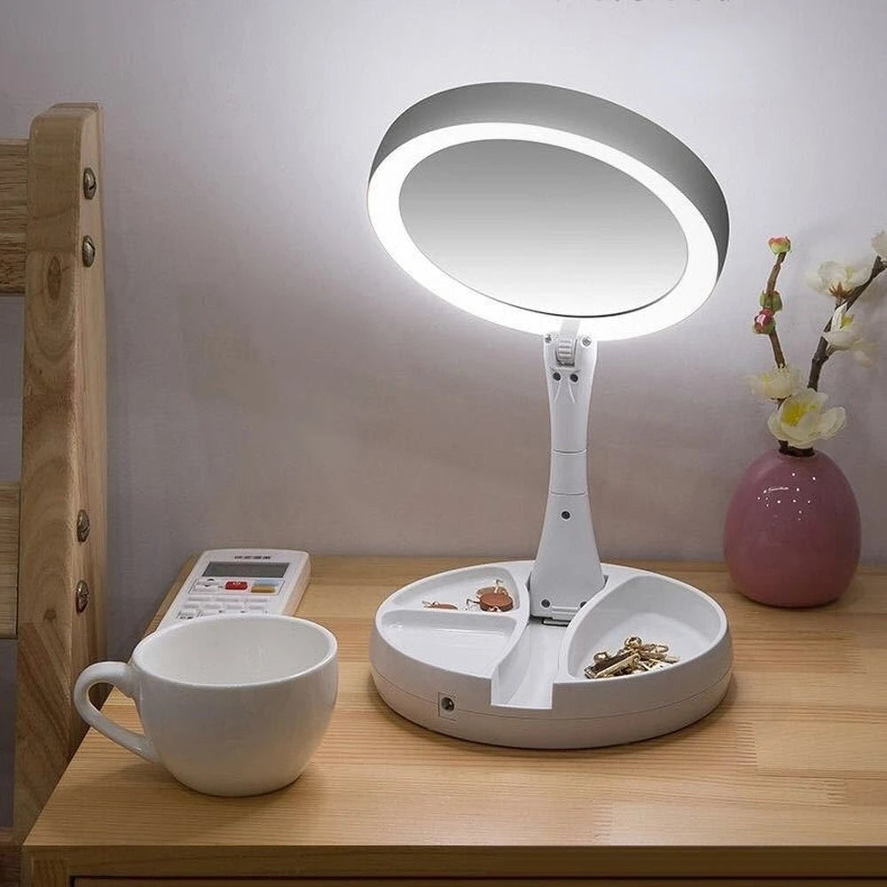 10X LED Makeup Mirror - Portable Lighted Magnifying Mirror