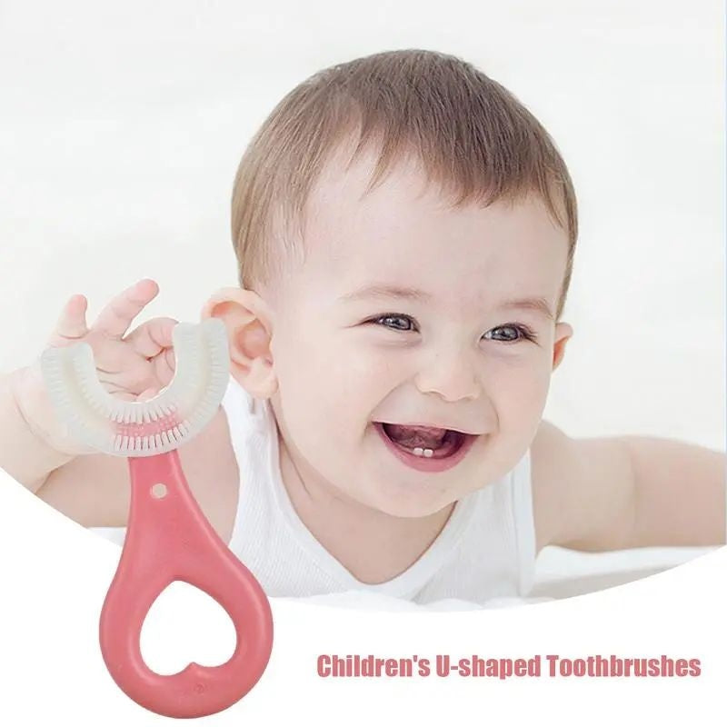 Kids U-Shaped Toothbrush  360° Silicone Oral Cleaner for Toddlers