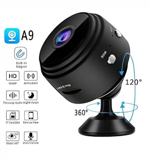 A9 Mini WiFi Camera with Stand | Wireless HD Monitoring | Home Security DVR Sensor | V38 App | New Mini Camera