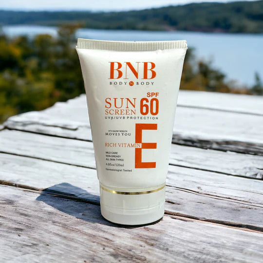 BnB Sunscreen SPF-60 with Vitamin E – 120ml | Ultimate Sun Protection & Hydration