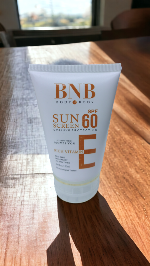 BnB Sunscreen SPF-60 with Vitamin E – 120ml | Ultimate Sun Protection & Hydration