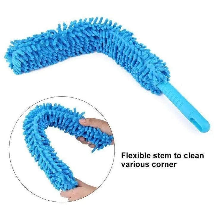 Flexible Microfiber Fan Duster with Long Handle – Ceiling & Home Cleaning Brush