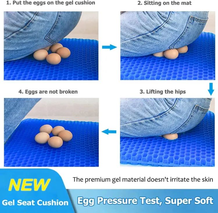 Egg Gel Seat Cushion – Double Thick for Pressure & Pain Relief
