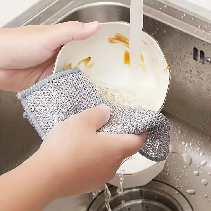 Metal Wire Dish Washing Cloth – Heavy Duty Scrubber for Kitchen & Dishes