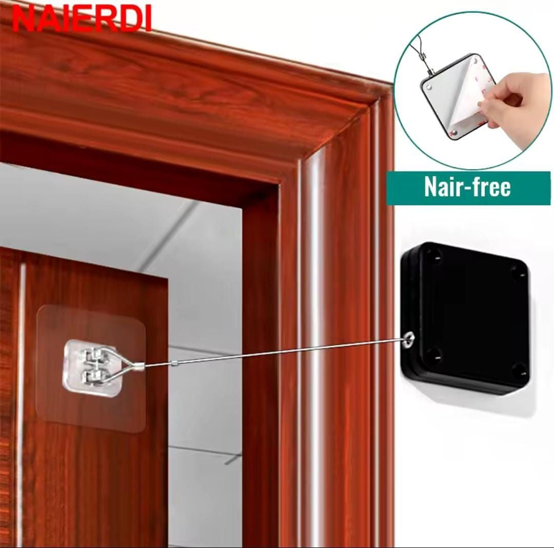 No Punch Automatic Door Closer – Self-Closing Sliding Door Lock Latch