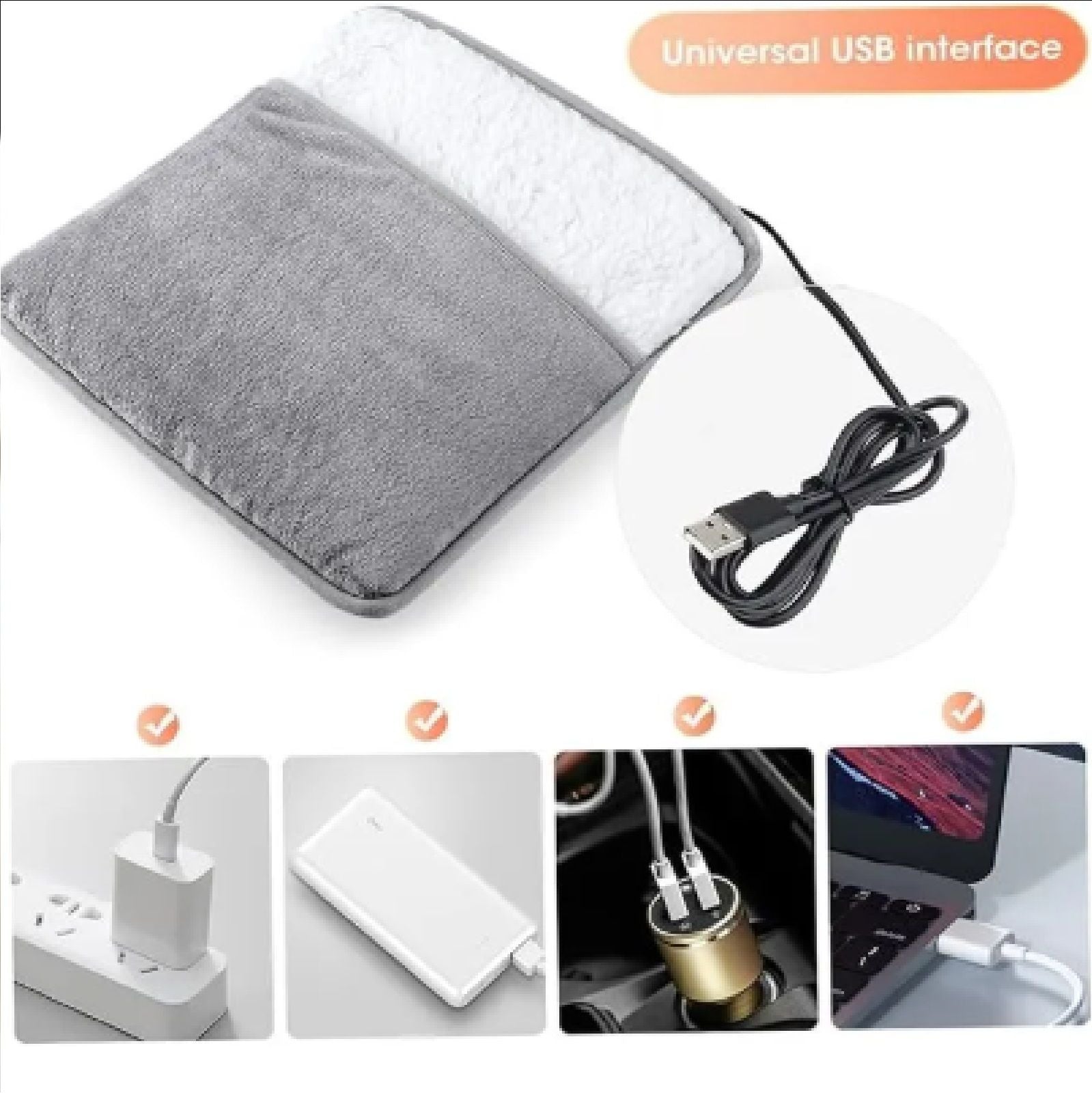 USB Electric Plush Foot Warmer – Soft, Washable & Winter Essential