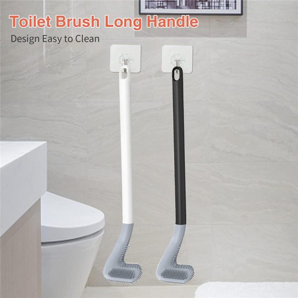 Golf Toilet Brush | Long Handle Silicone Cleaner | Flexible Rubber Brush (Random Color)