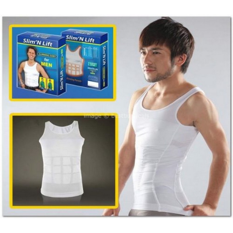 Slim N Lift Slimming Vest for Men - Body Shaper Compression Shirt, Tummy Control & Posture Support