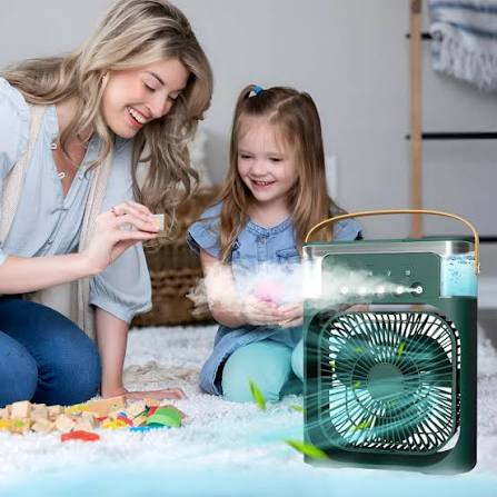 Mini USB Air Cooler Fan – Mist Spray, Humidifier & LED Night Light