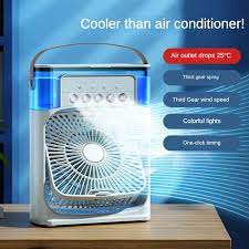 Mini USB Air Cooler Fan – Mist Spray, Humidifier & LED Night Light
